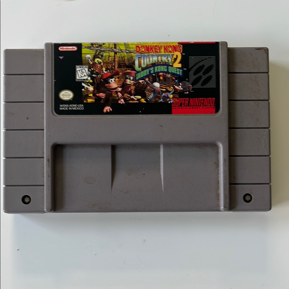 Super NES Donkey Kong Country 2 Diddy Kong’s Quest cartridge Tested, and works!